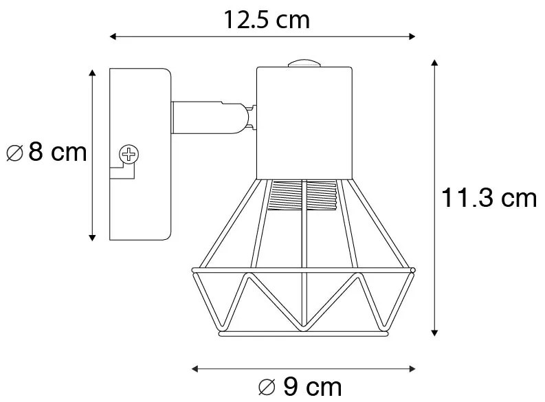 Inteligentné bodové svetlo čierne otočné a nakloniteľné vrátane Wifi P45 - Mosh