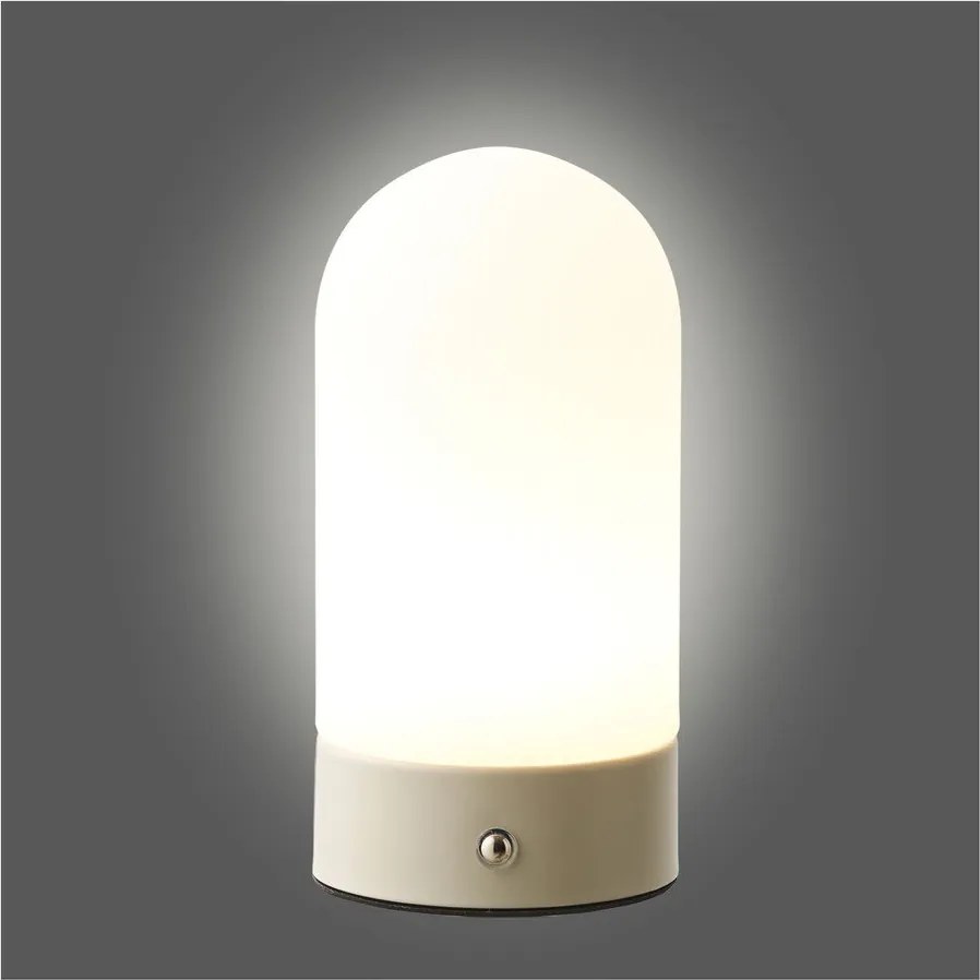 Biela/taupe kovová stolová lampa s plastovým tienidlom (výška 18 cm) Ashford – House Nordic