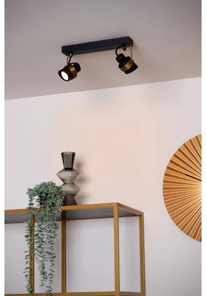 Lucide 34944/02/30 - Bodové svietidlo TUNDRAN 2xGU10/5W/230V čierna