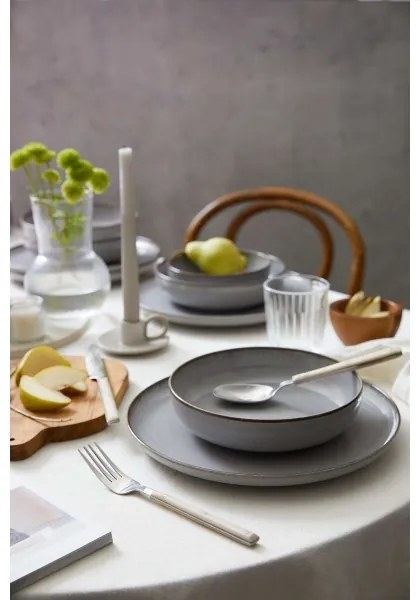 Jedálenská súprava 18 ks sivá/porcelán