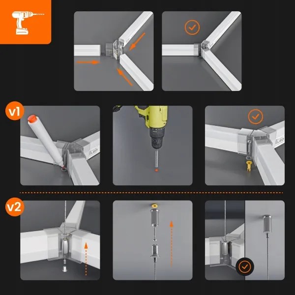 LED stropné svietidlo LED/426W/85-265V 6500K 484x243 cm CRI 90 IP54 biela