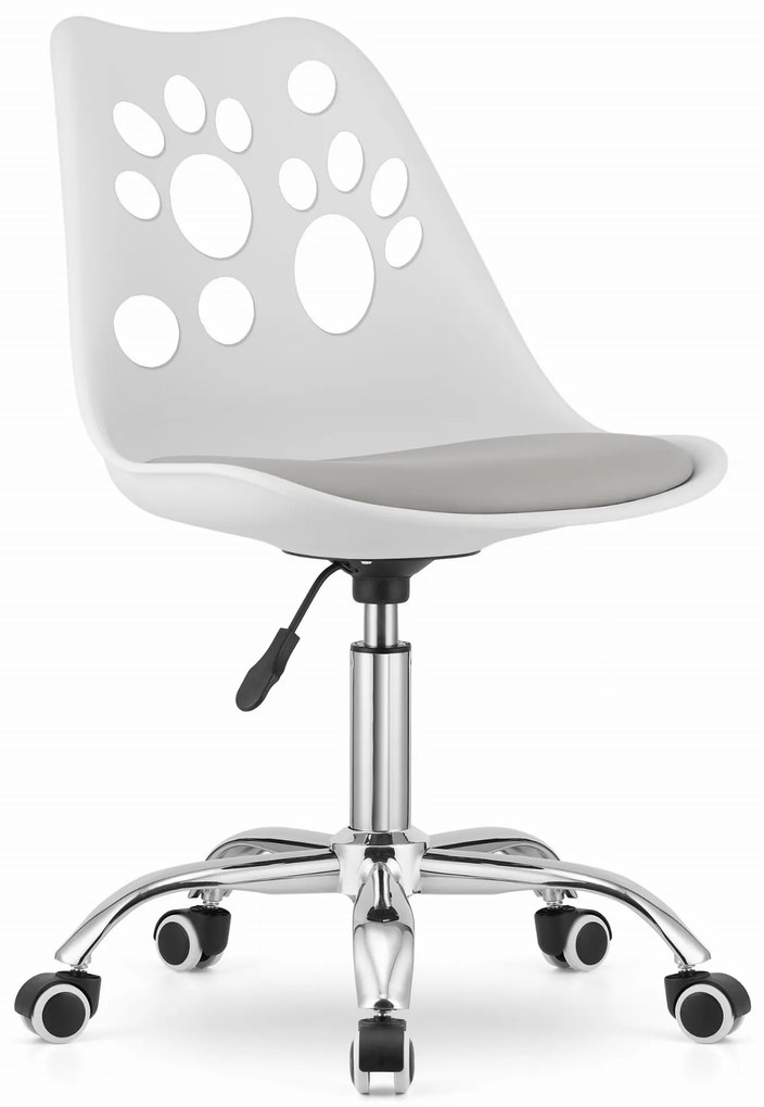 Otočná stolička PRINT - biela a šedá