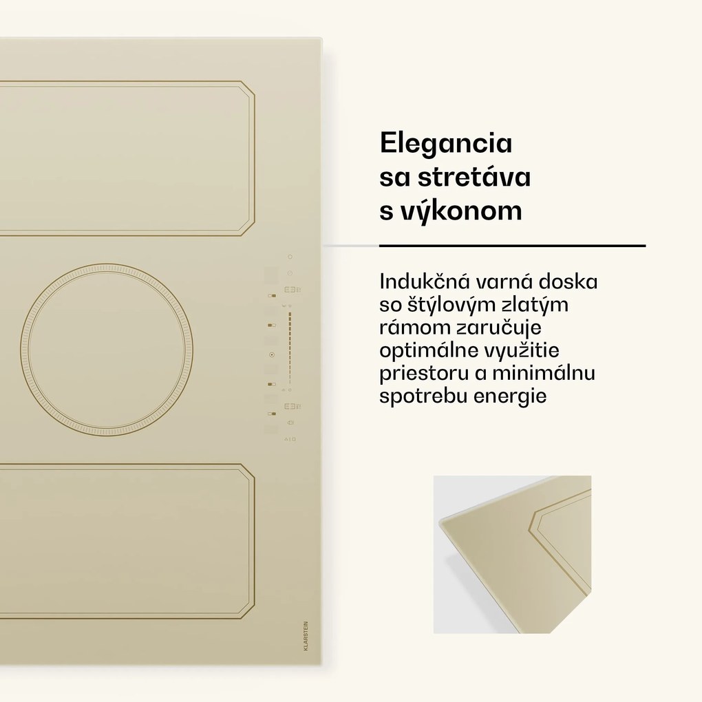 Klarstein Victoria indukčná varná doska | 5 varných zón | retro estetika | 11500 W | 77 cm
