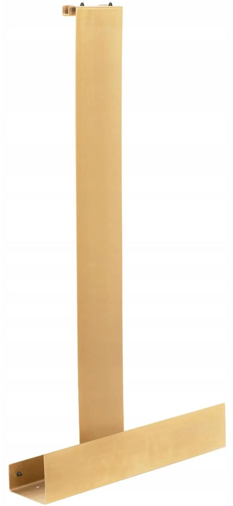 Kovová polica a vešiak na uteráky do sprchových kútov REA TORI - brúsená zlatá