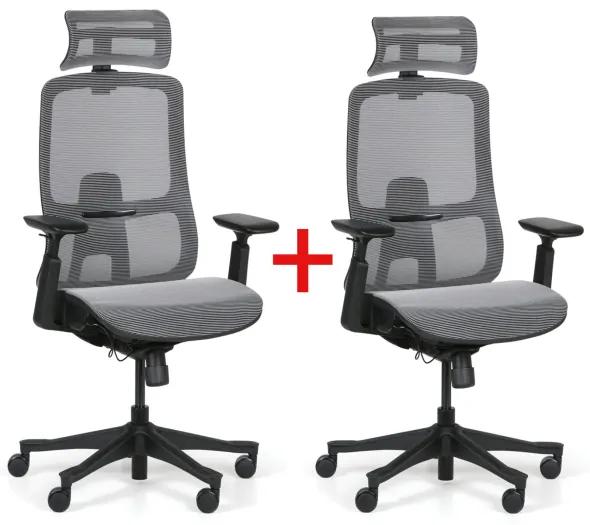 Kancelárska stolička MIA 1+1 ZADARMO, sivá