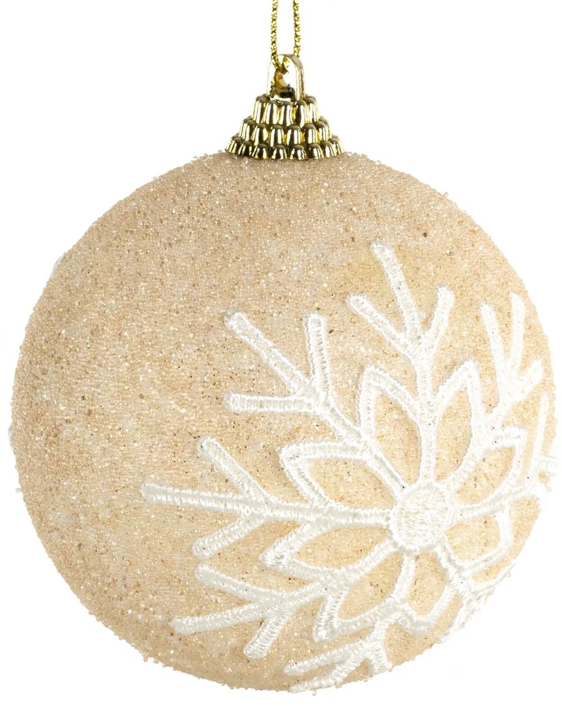 VIANOČNÁ BANKA NA STROMČEK SADA 4 KS (FI) 8 CM VZOROVANÁ