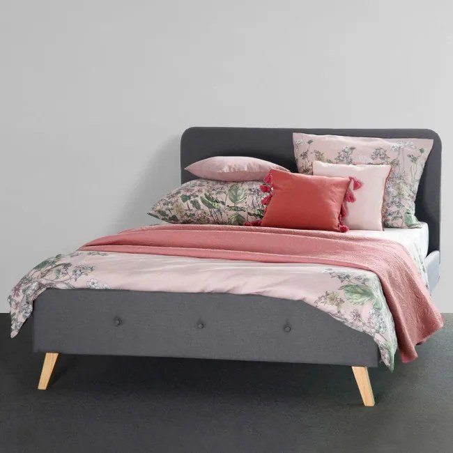 Manželská posteľ s roštom MIKKEL sivá 160x200 cm 987735