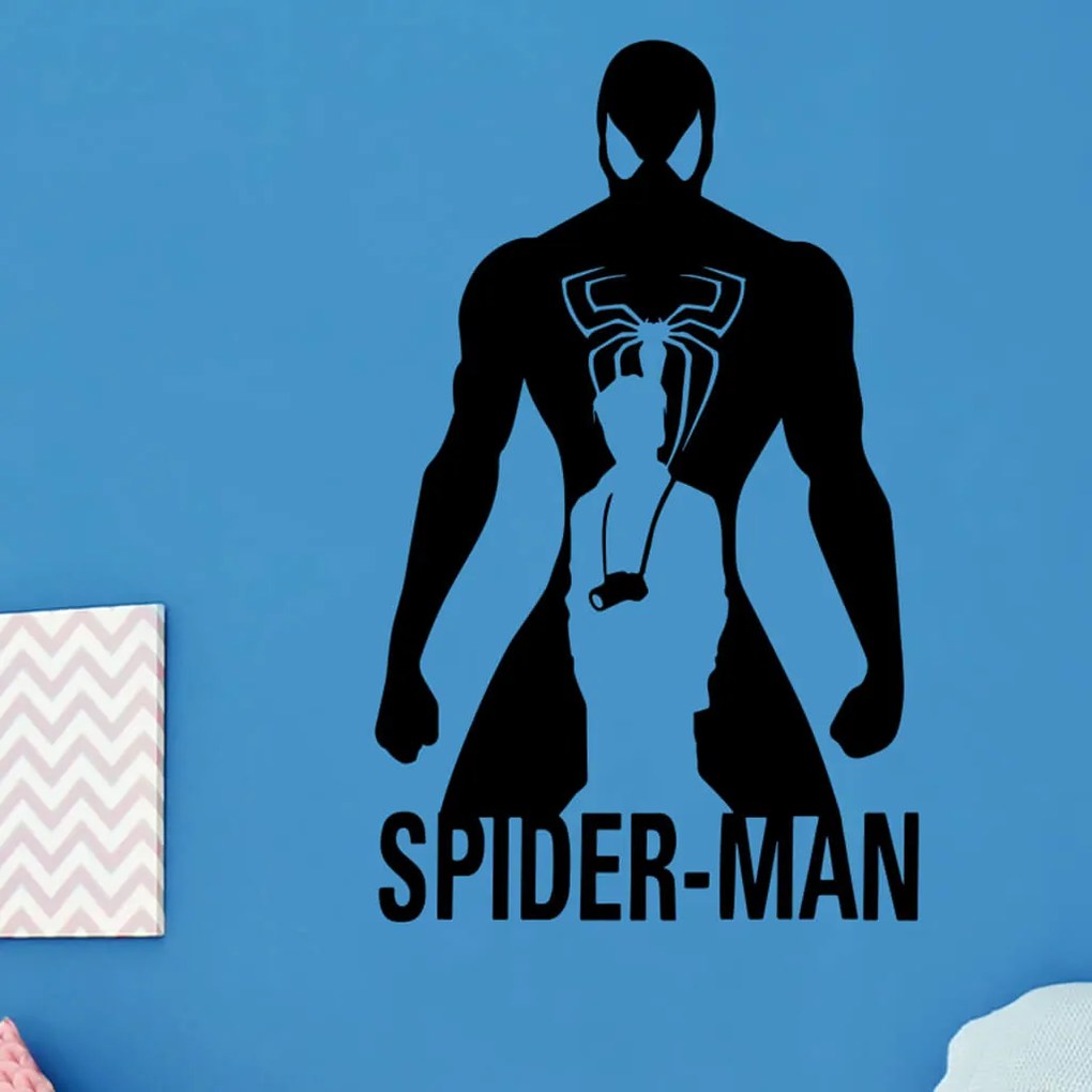 Veselá Stena Samolepka Spiderman silueta Farba: zelená, Veľkosť: 60 x 36 cm