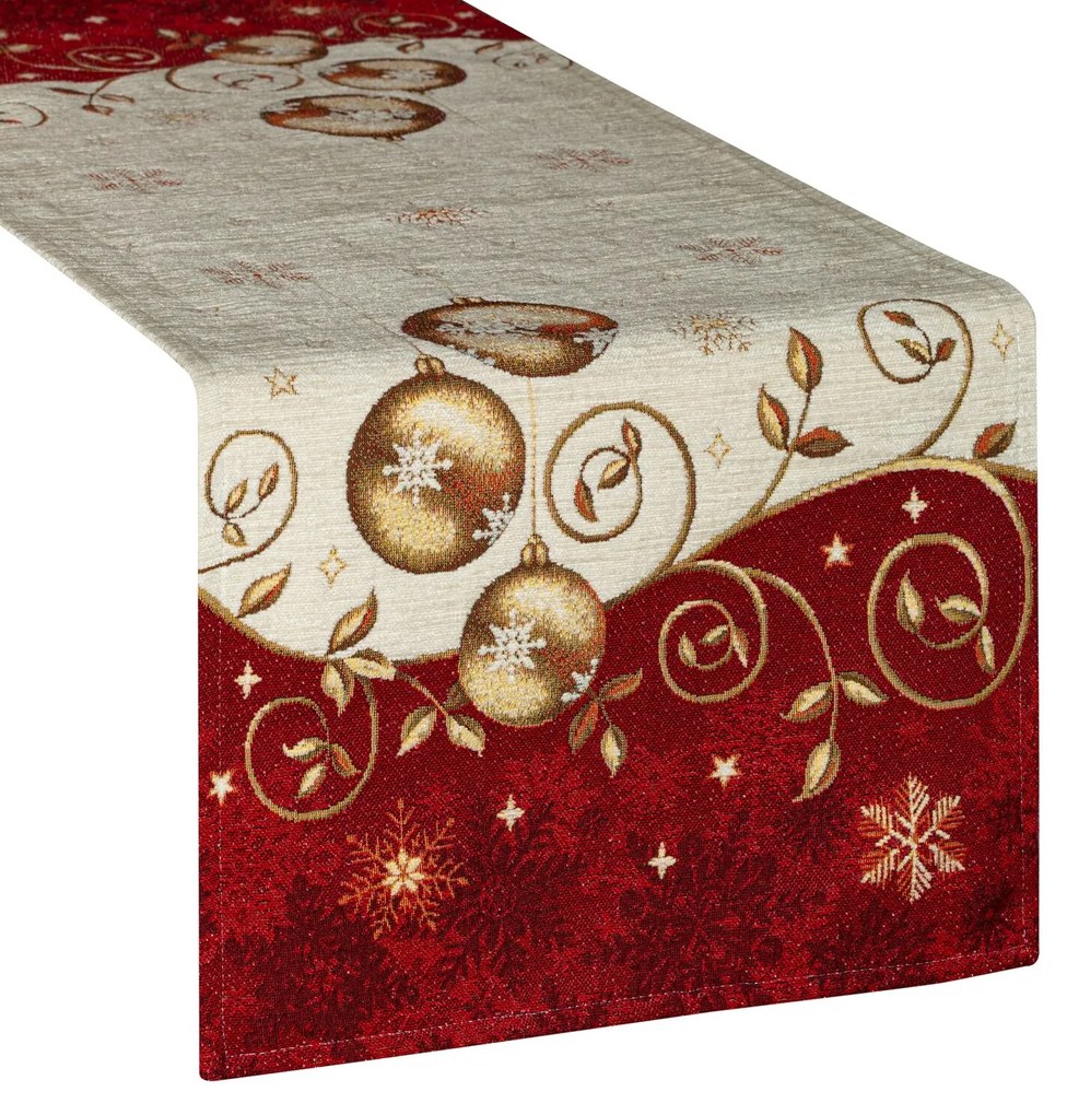 VIANOČNÝ GOBELÍNOVÝ BEHÚŇ NA STÔL MERRY1 50X110 CM VZOROVANÁ