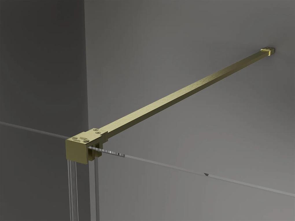 Mexen Velar, sprchový kút s posuvnými dverami 90(dvere) x 85(stena) cm, 8mm číre sklo, zlatá matná, 871-090-085-01-55