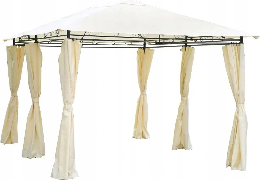 CH Béžový záhradný altánok so závesmi Altana 3 x 4 m