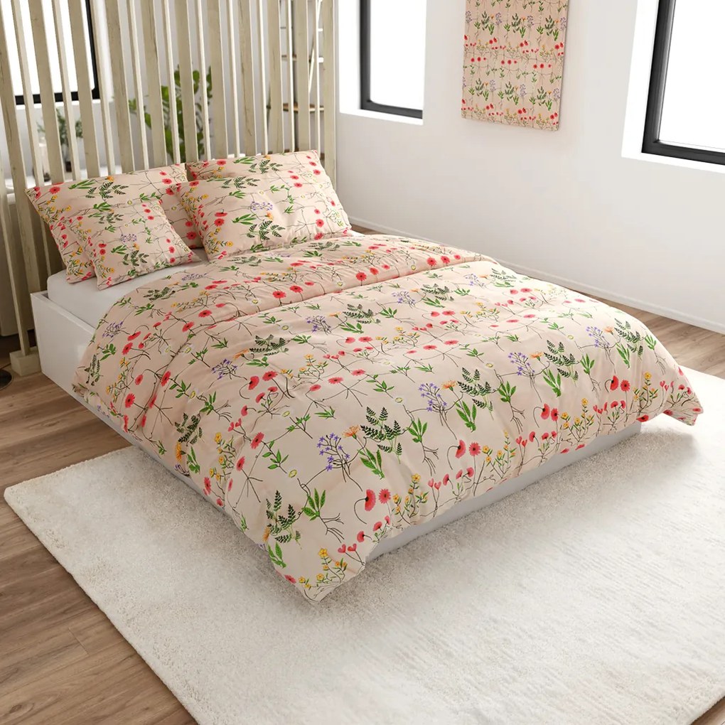 Bavlnené obliečky HERBAR BLEND béžové Rozmer obliečky: 70 x 90 cm | 140 x 220 cm