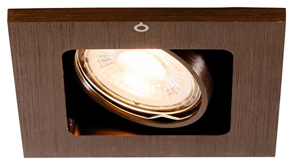 Sada 6 moderných zapustených bodových svetiel tmavý bronz nastaviteľné - Qure