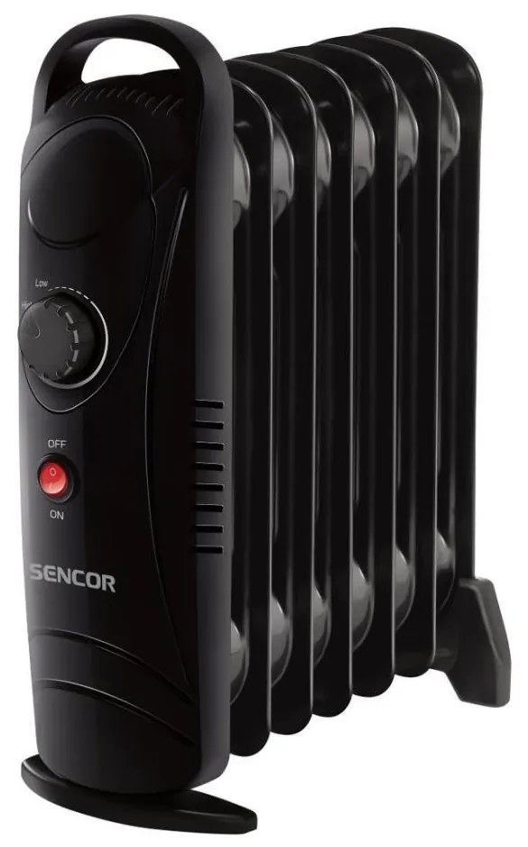 Sencor - Olejový ohrievač so 7 rebrami 700W/230V čierny