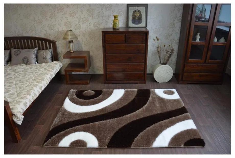 Luxusný kusový koberec Shaggy Space hnedý 80x150cm