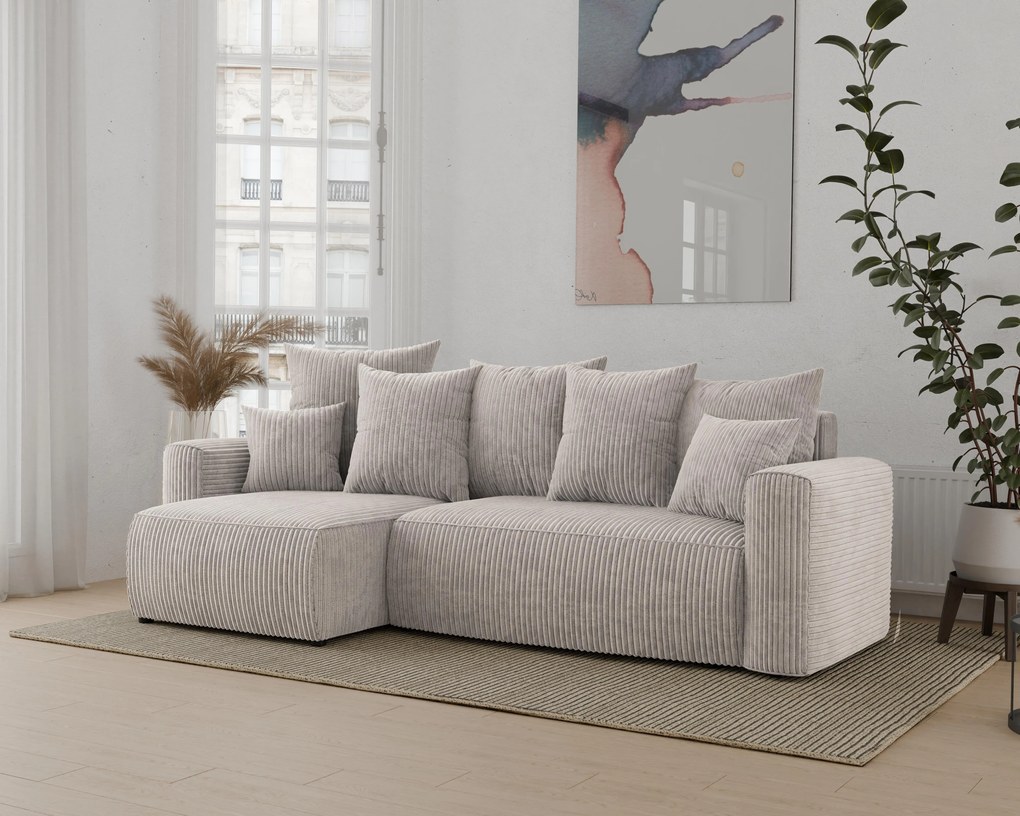 Rohová sedačka Denia (L) (mliečna). Akcia -20%. Vlastná spoľahlivá doprava až k Vám domov. 1133127