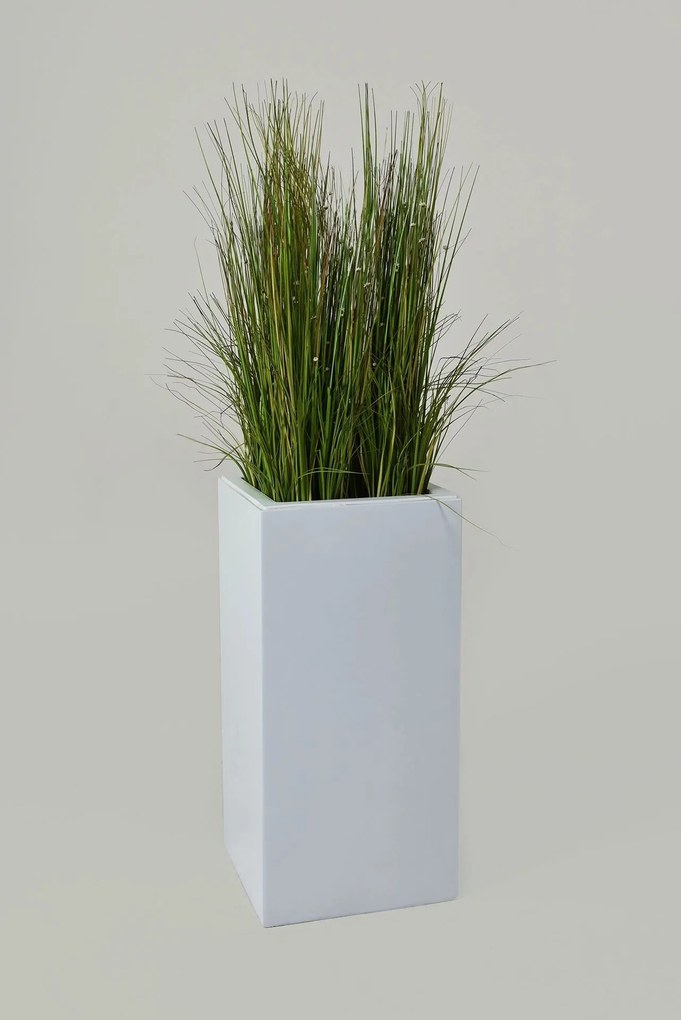Kvetináč BLOCK, sklolaminát, výška 60 cm, biely mat