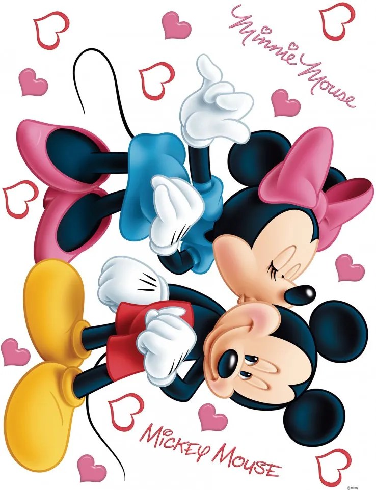 AG Design Mickey a Minnie - nálepka na stenu 65x85 cm