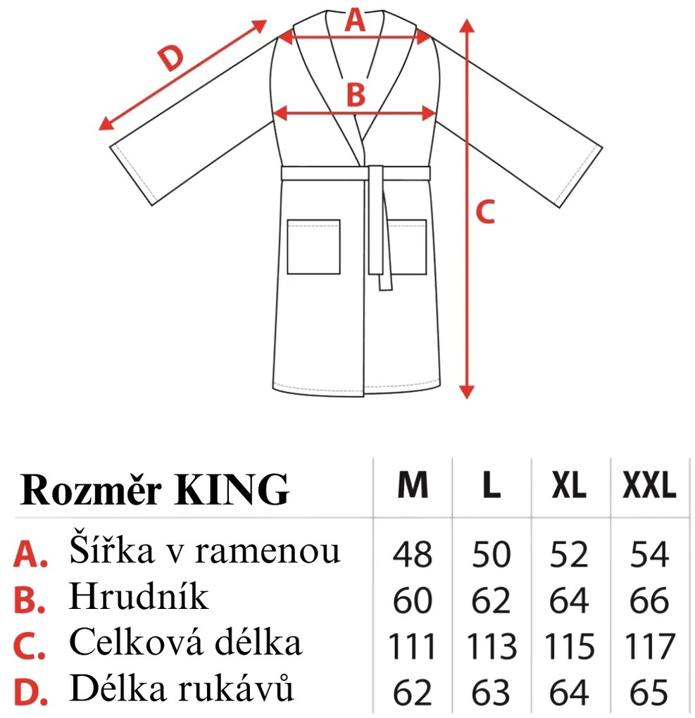 Pánský fleecový župan COMFORT KING vel. XL bílý