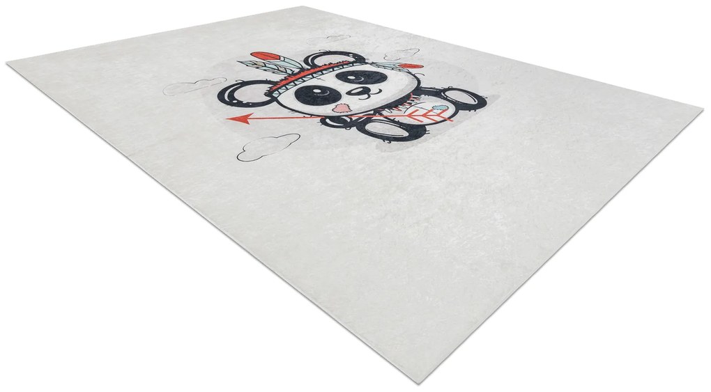 BAMBINO 1129 Prateľný koberec panda, protišmykový - krém