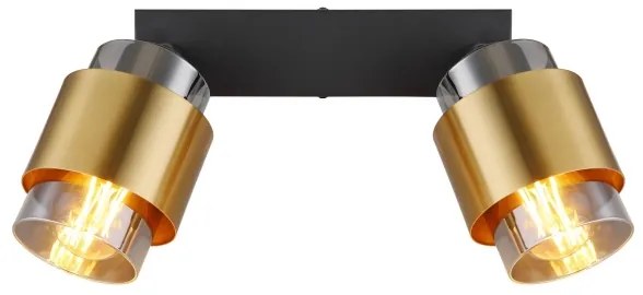 Globo 15560-2 - Bodové svietidlo MILLEY 2xE27/40W/230V čierna/mosadz