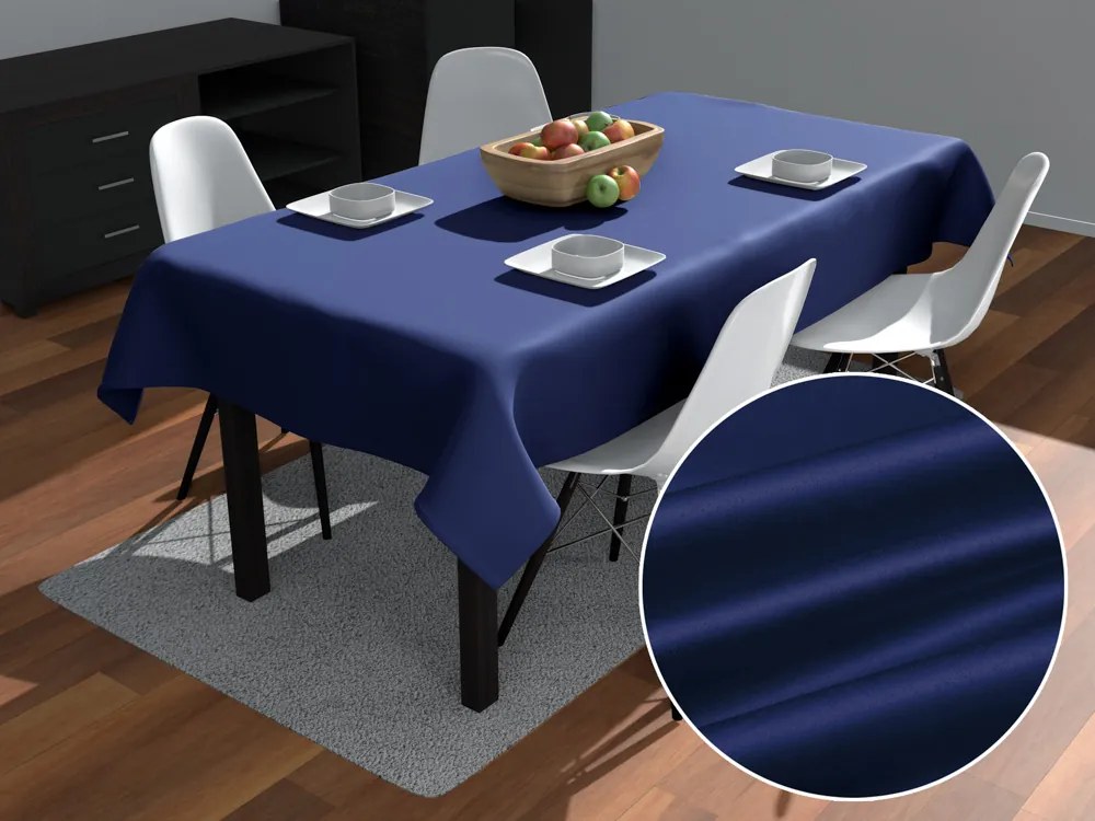 Biante Saténový obdĺžnikový obrus polyesterový Satén LUX-L039 Námornícka modrá 80x120 cm