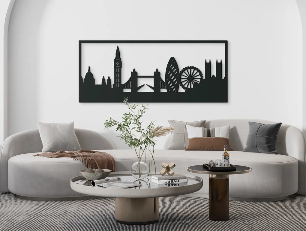 drevko Obraz Londýn Rozmer obrazu: 37 x 89 cm, Farba dekorácie: Čierna