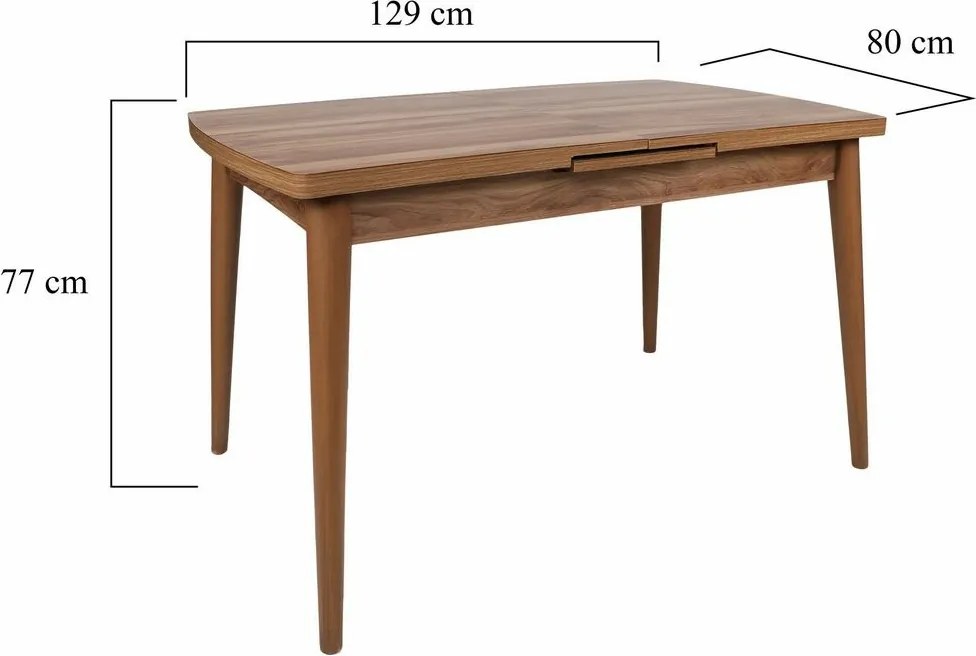 Rozkladací jedálenský stôl Inci Walnut