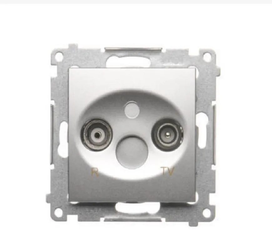 DAK/43 Koncová R-TV anténna zásuvka strieborný mat