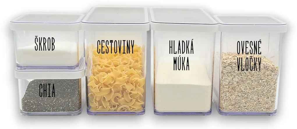 Sada 5ks dóz na potraviny Rotho Loft, bílá