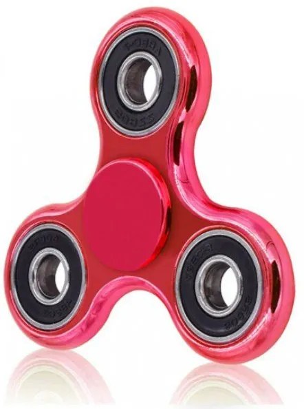 Fidget Spinner s metalickou barvou - Červená