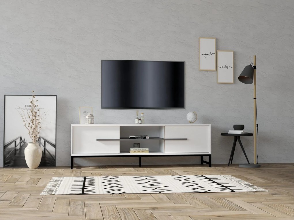 TV stolík/skrinka Valobe 1 (biela) . Akcia -28%. Vlastná spoľahlivá doprava až k Vám domov. 1095428