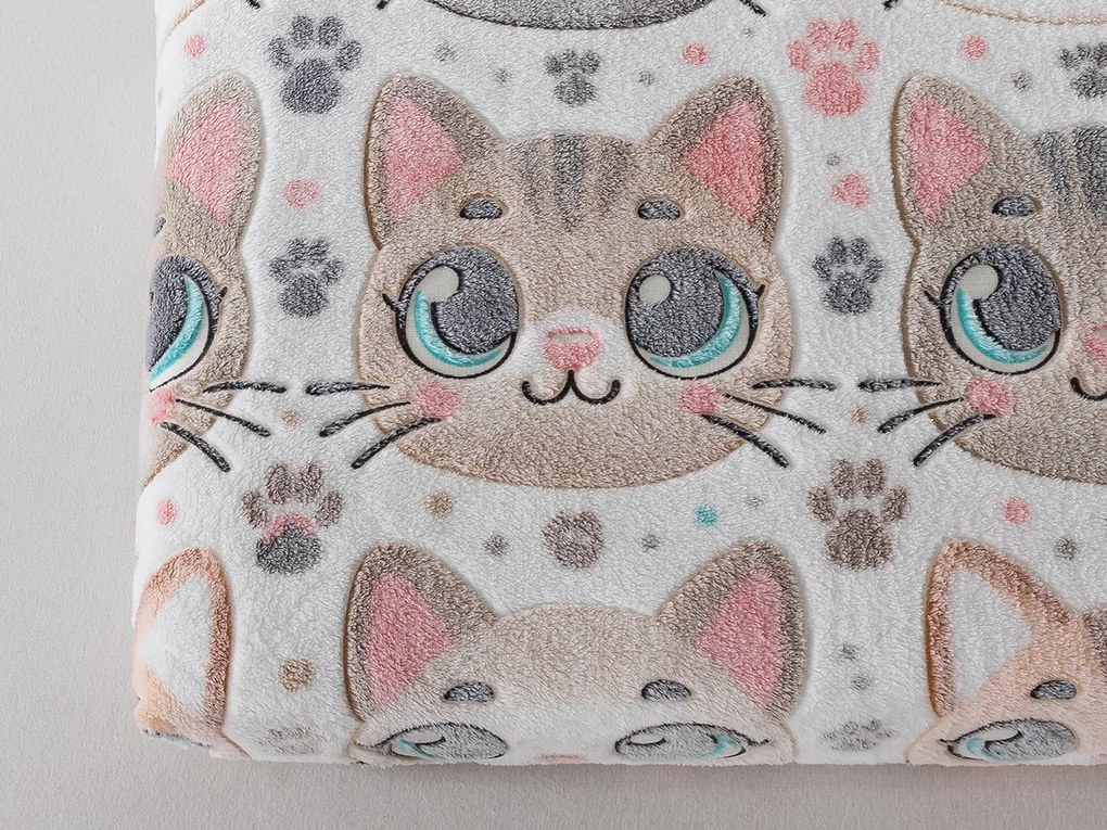 XPOSE® Mikroplyšová plachta ROZTOMILÉ MAČKY Exclusive (svietiaci efekt) 180x200 cm