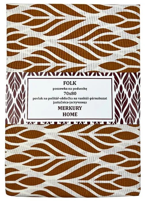 Obliečka Folk ecru/horčicová 70x80 Merkury Home