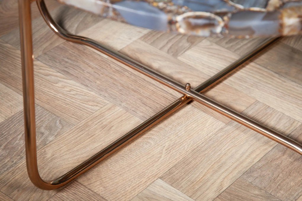 Konferenčný stolík Noble 62cm achát modré zlato