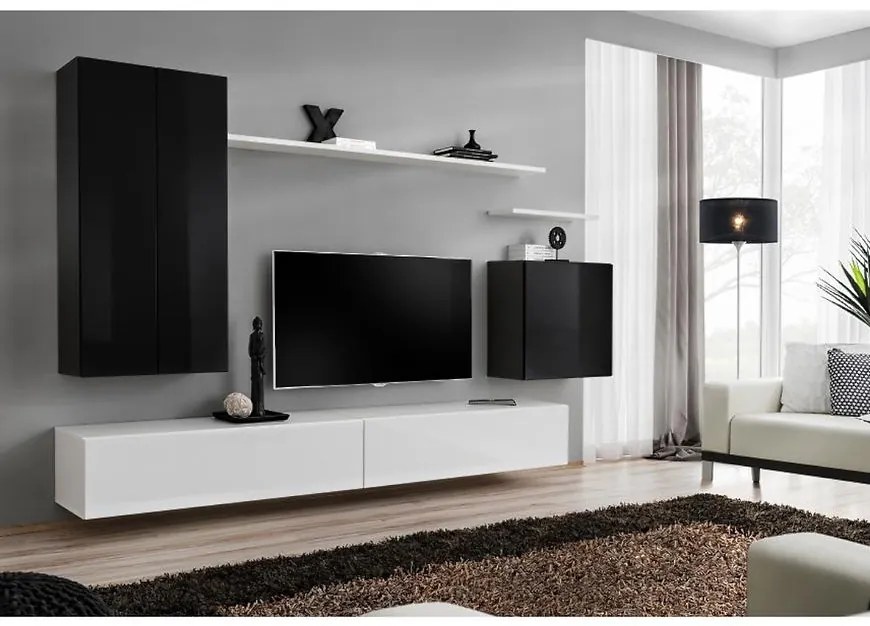Obývacia stena Switch II Čierna /Biely