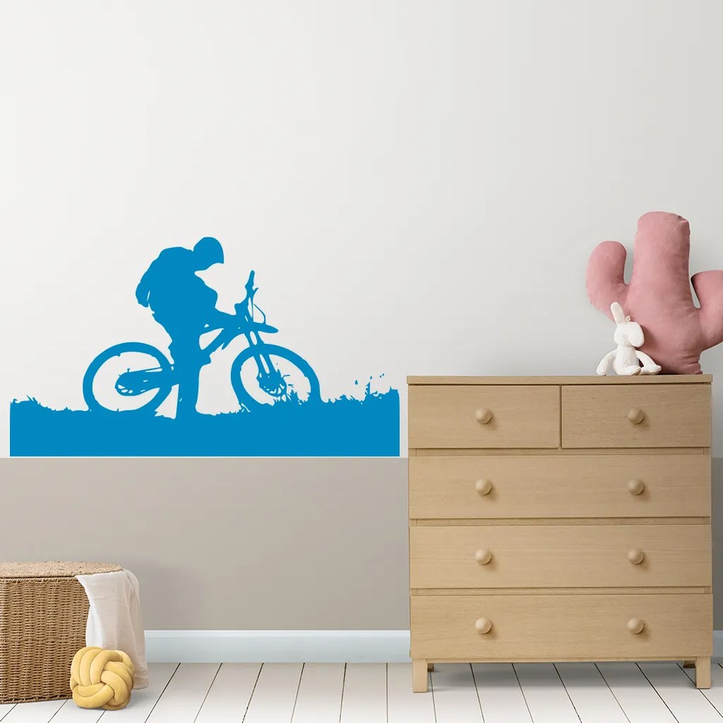 Veselá Stena Samolepka Cyklokros Farba: žltá, Veľkosť: 80 x 45 cm