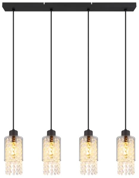 Globo 15799-4H - Luster na lanku BACKEY 4xE27/40W/230V čierna