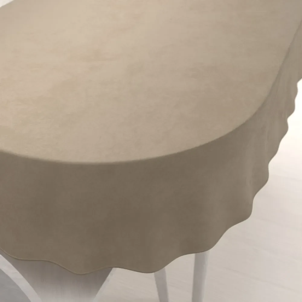 Biante Zamatový oválny obrus Velvet Prémium SVP-030 Sivobéžový 100x160 cm