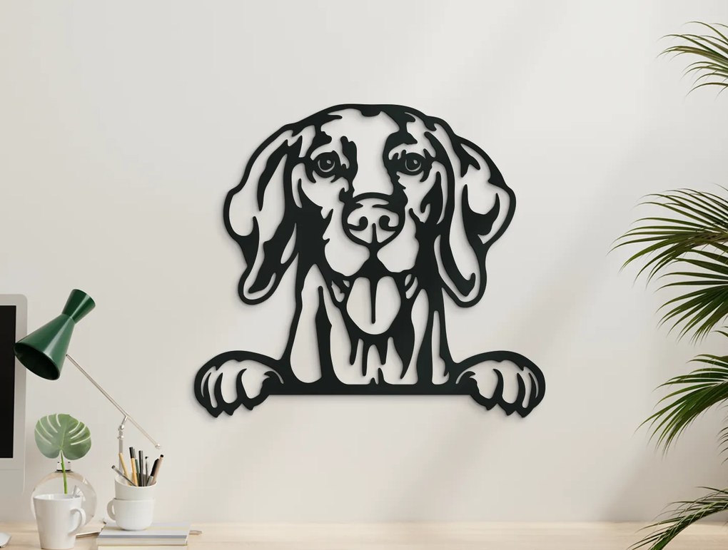 drevko 3D nálepka na stenu Weimarský stavač Rozmer obrazu: 40 x 44,5 cm, Farba dekorácie: Čierna