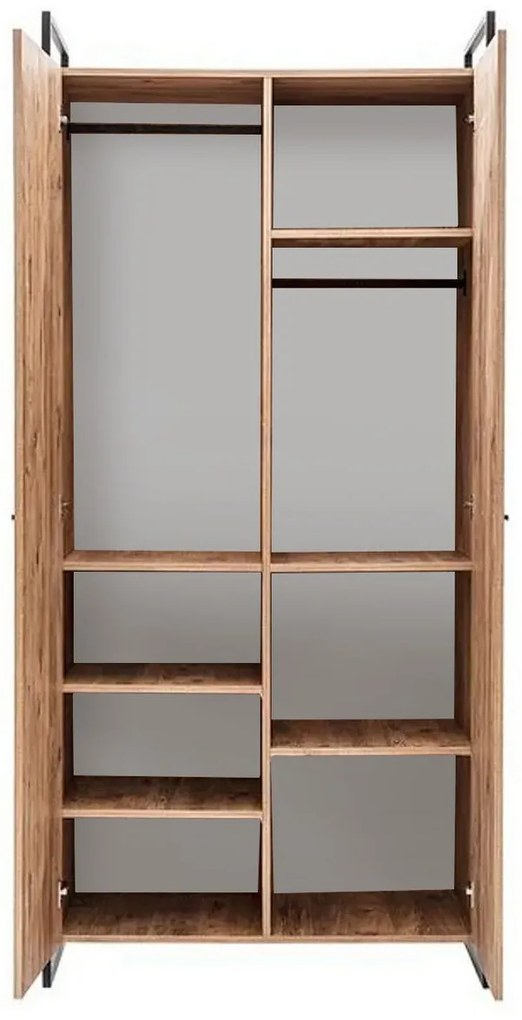 Šatníková uzavretá skriňa Dynamic 104 cm borovica Atlantic/čierna