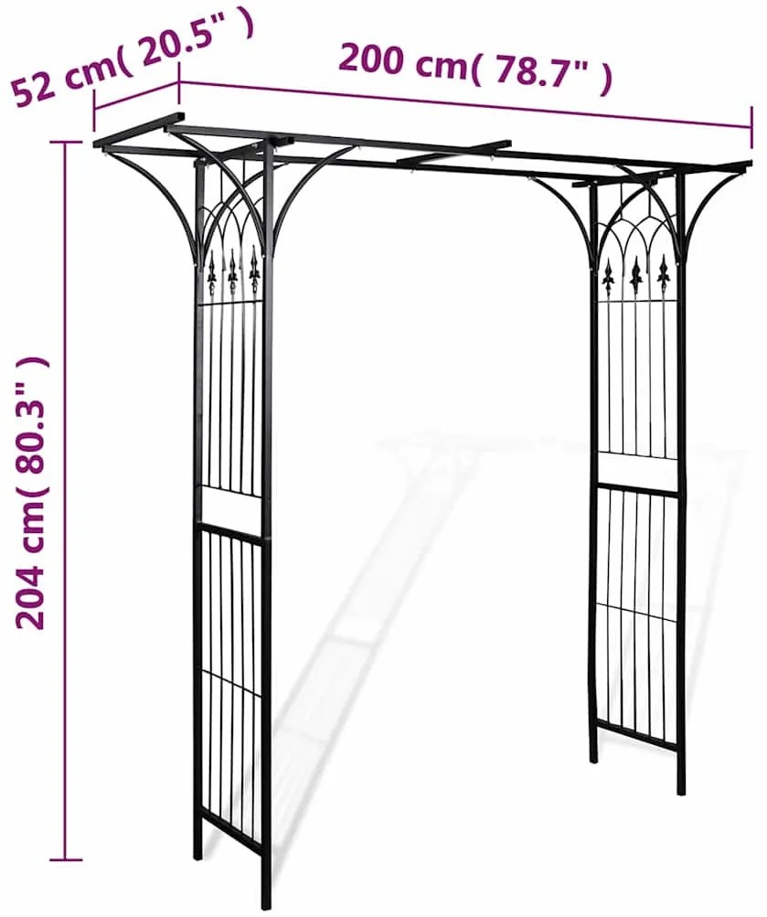 Záhradná pergola 200x52x204 cm