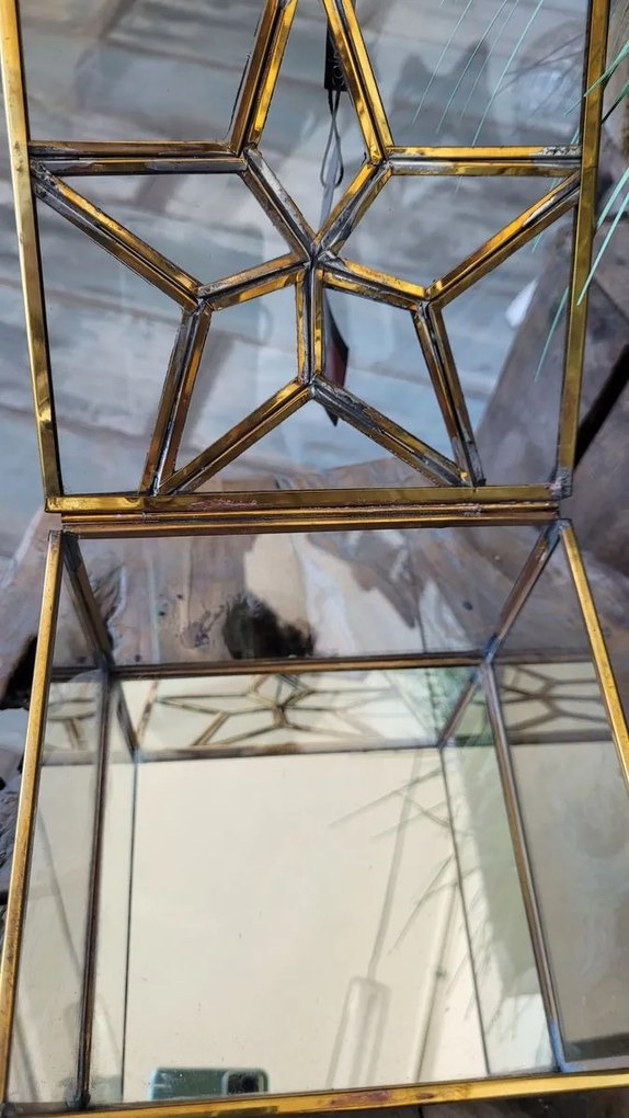 Sklenená šperkovnica so zlatým antik lemom Alex antique - 15*15*12 cm