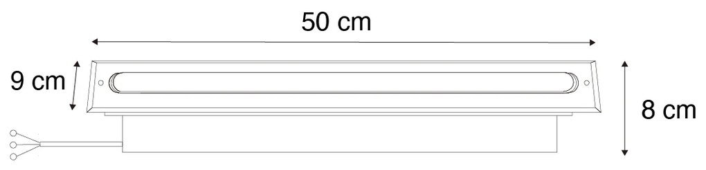 Moderný zemný reflektor oceľ 50 cm vrátane LED IP65 - Eline