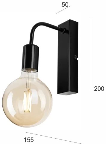 Nástenné svietidlo ASTRID 1xE27/60W/230V lesklá čierna