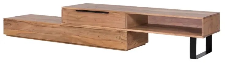 furniture-nabytek.cz - Masívny TV stolík Auckland z akácie, lakovaný, hnedý – 155×45×40 cm