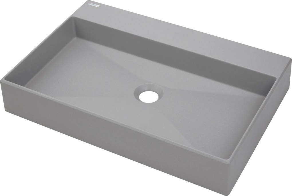 Deante Umývadlo na dosku Correo 60x40 cm granit - CQR SU6S, granit, sivá metalic