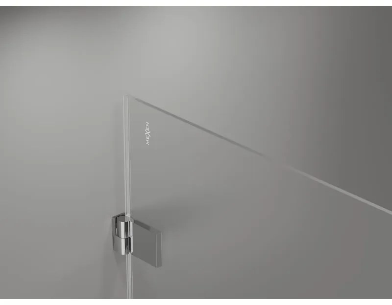 Mexen Lunar-B, výklopný sprchový kút pravý 100 x 100 cm, 8mm číre sklo, chrómový profil, 832-100-100-01-00-P