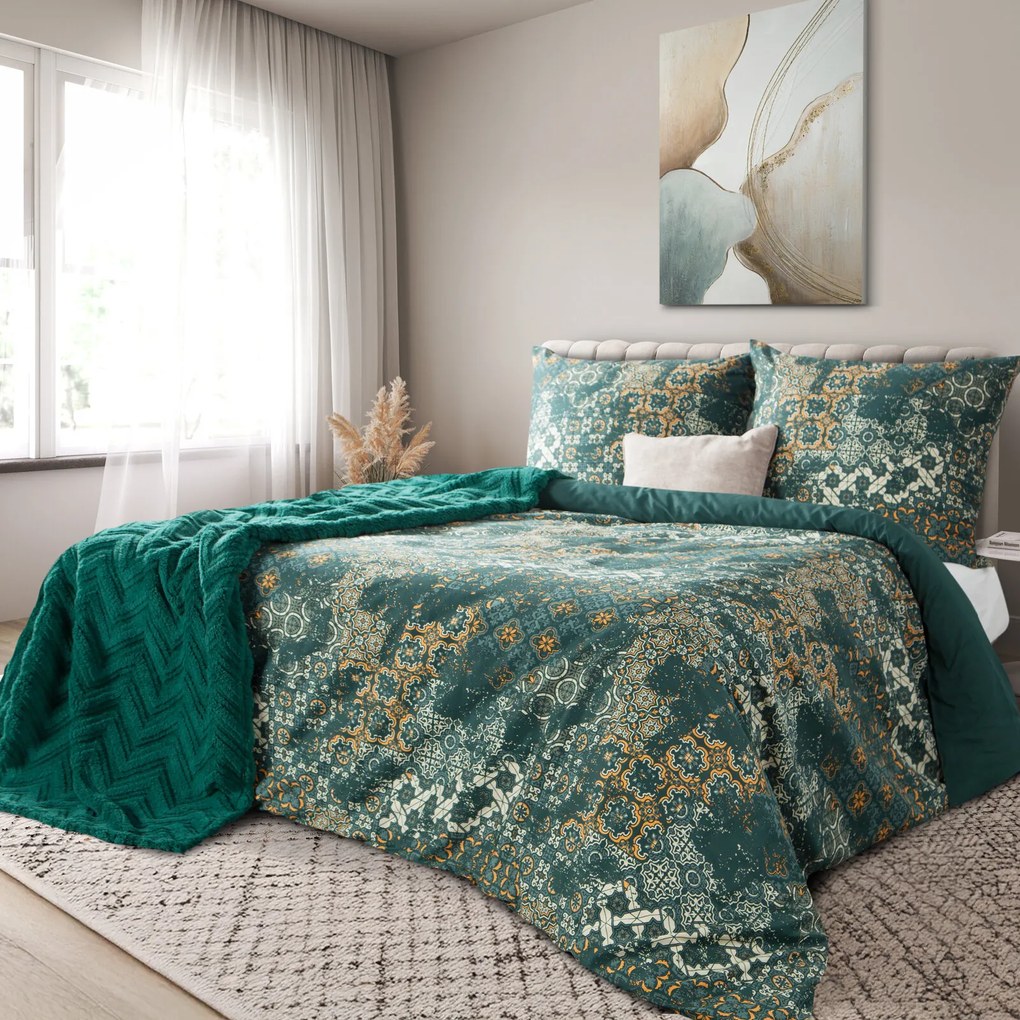 SATÉNOVÉ OBLIEČKY SPRING69 140X200 CM, 1 KS 70X80 CM VZOROVANÉ