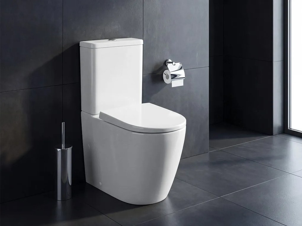 Sapho Sapho, TURKU kombi WC, Vortex Rimless, spodný/zadný odpad, biela, PC104V
